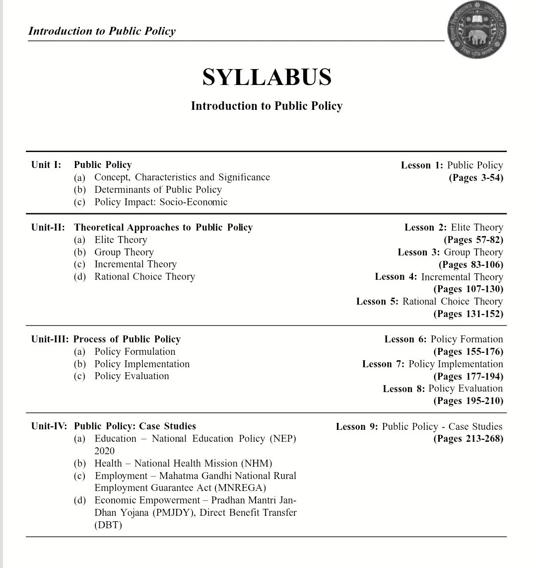 Intro to public policy